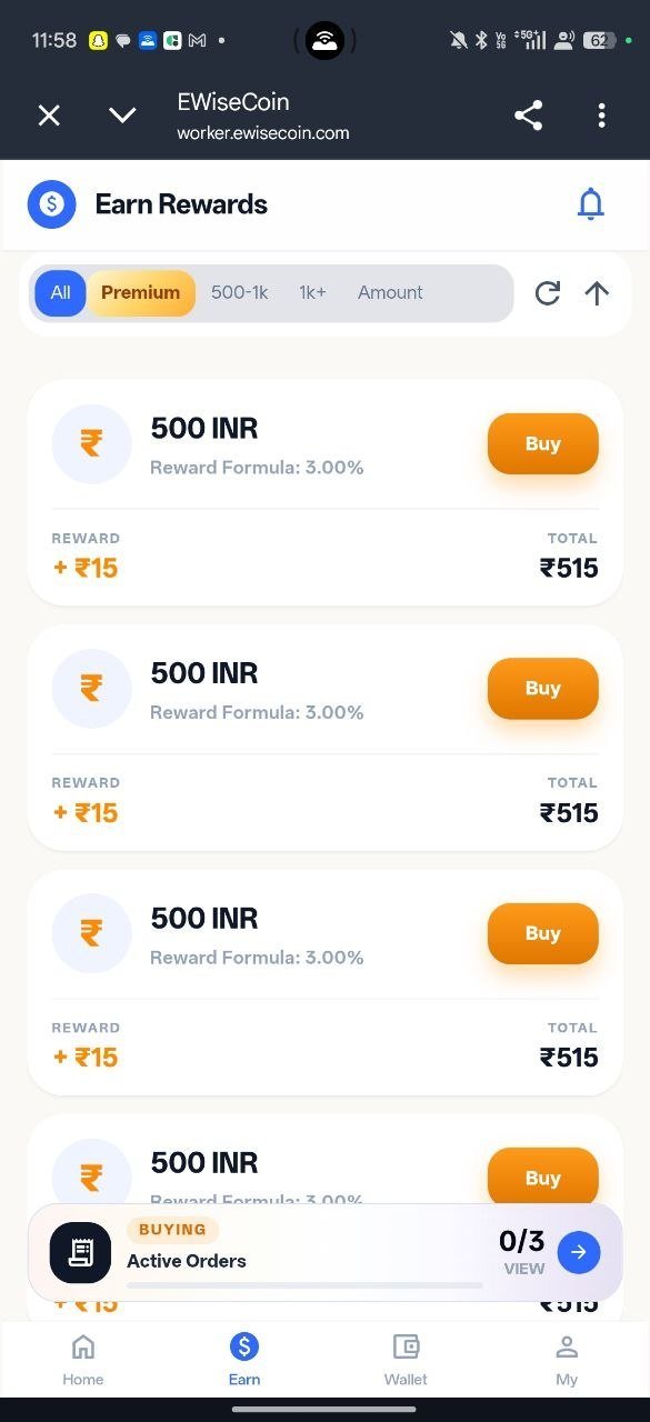 EWiseCoin Payment & Cashback screen